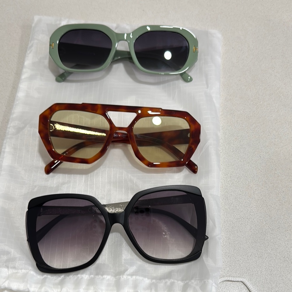 Stylish Women's Sunglasses Set - Green, Brown, Black